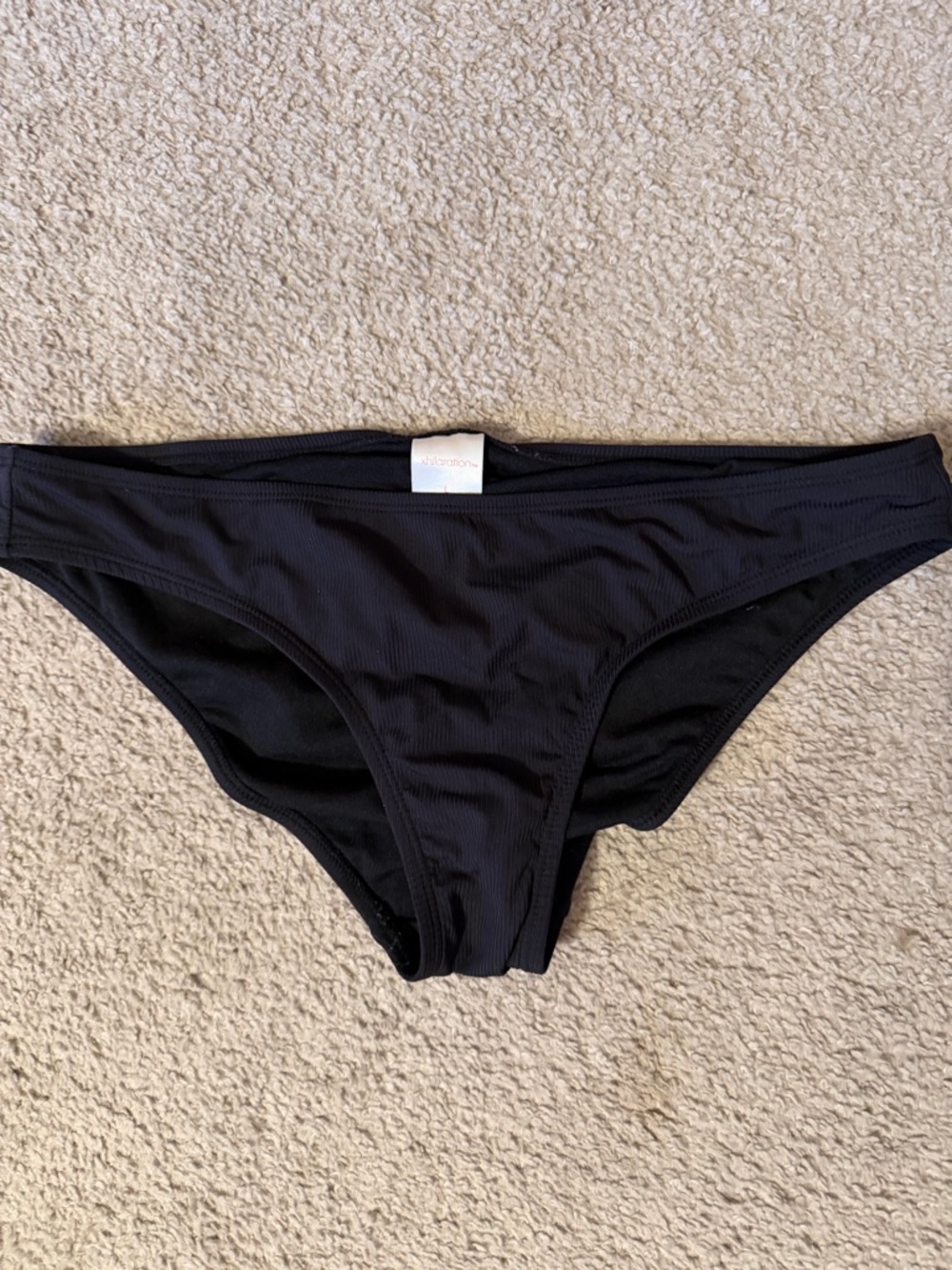 Xhilaration Black Ribbed Swim Bottom